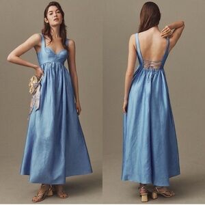 Acler x BDHL| NEW | Acler Anthropologie Sandgate Sleeveless ALine Midi Blue Sz6